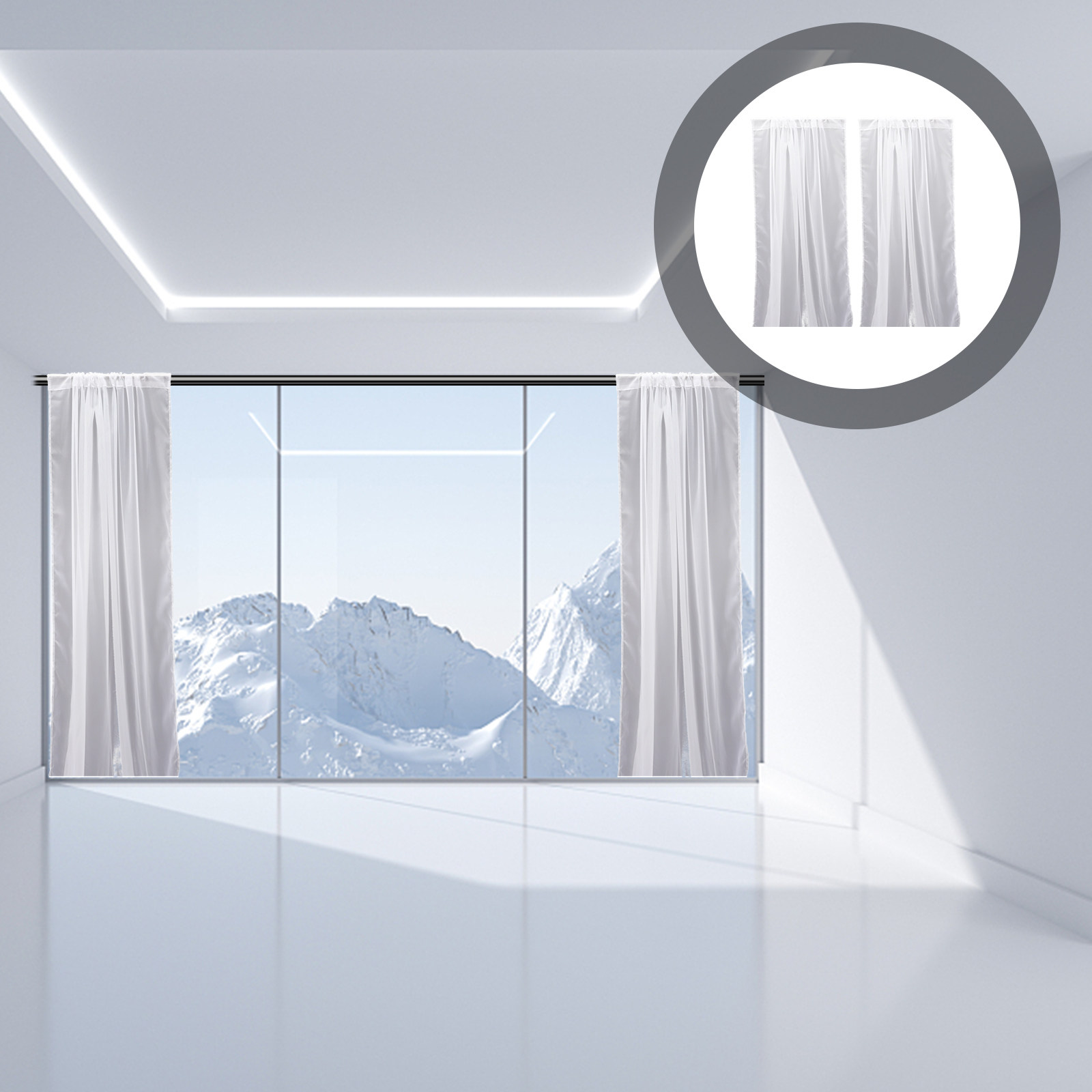 Interior Design Home Decor - 2Pcs Window Curtain Sheer Curtains for