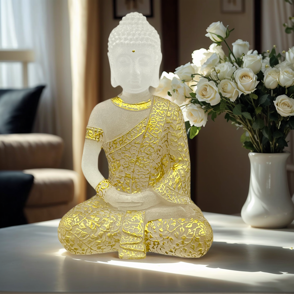 Interior Design Apartment - New Chinese Zen Style Gold-Decorated White