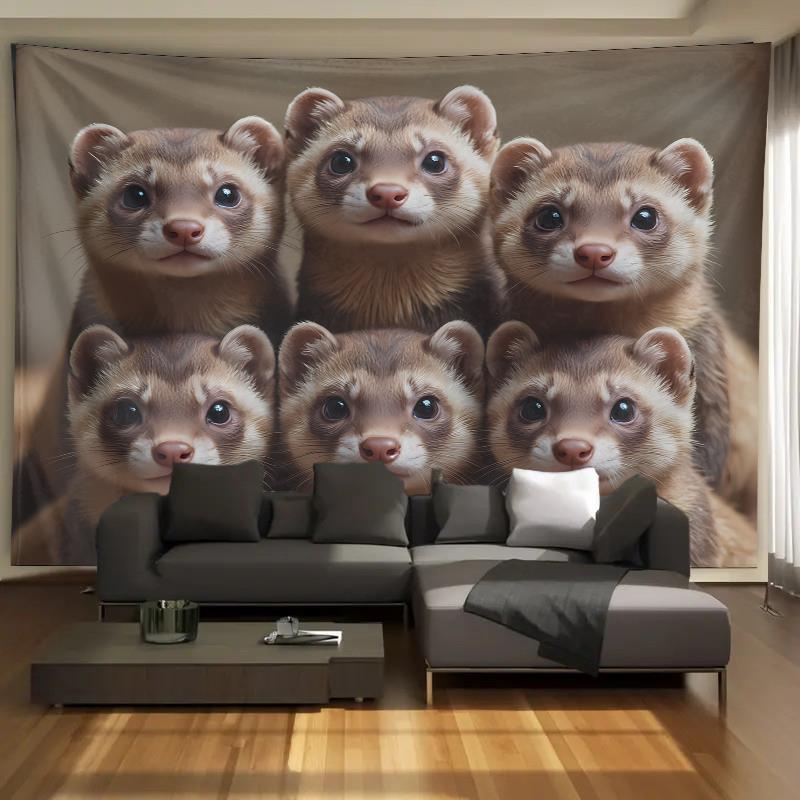 Cute Ferret Group Tapestry Wal – обзор и цена Interior Design Home Decor