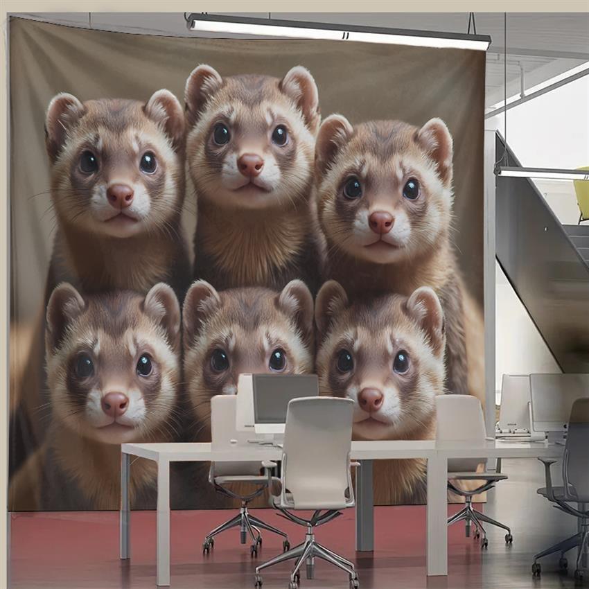 Cute Ferret Group Tapestry Wal – обзор и цена Interior Design Home Decor
