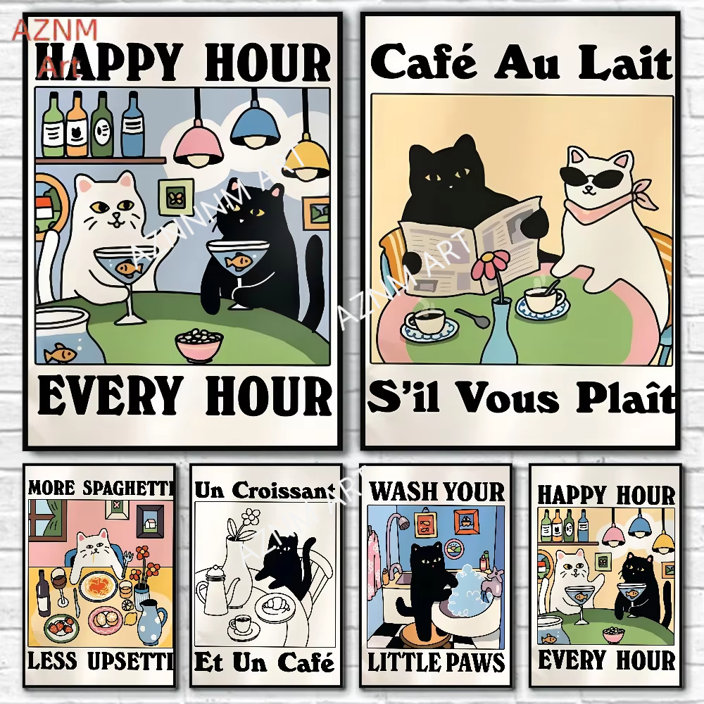 1PC Wash Your Paws Cat Poster  – обзор и цена Interior Design Apartment