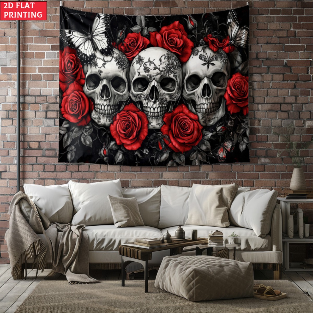 unframed Skull and Roses Gothi – обзор и цена Interior Design Home Decor