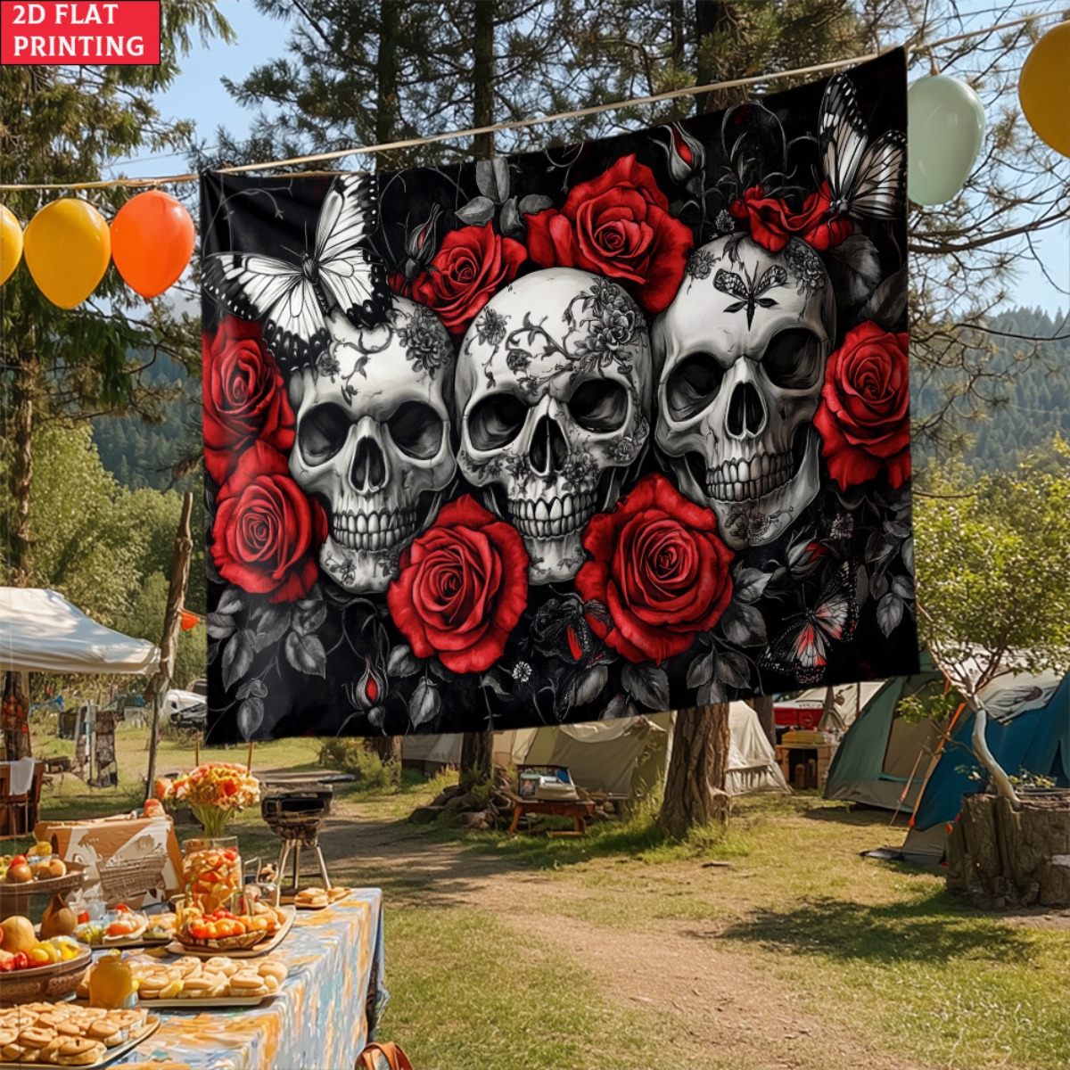 unframed Skull and Roses Gothi – обзор и цена Interior Design Home Decor
